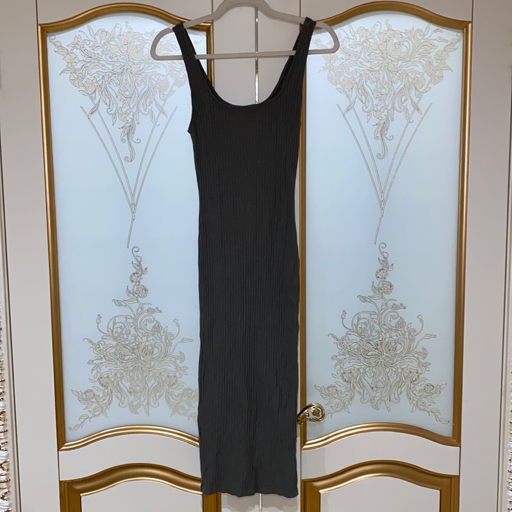 Zara Bodycon Midi Ribbed Dress